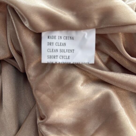 Revelry velvet bridesmaid dress size small champagne v neck flutter sleeve long - Picture 10 of 12